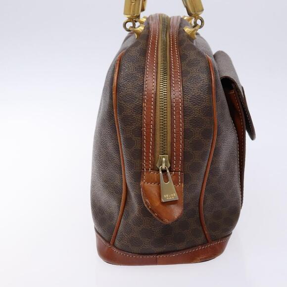 CELINE Macadam Canvas Hand Bag Pvc Leather Brown Gold - Picture 5 of 13
